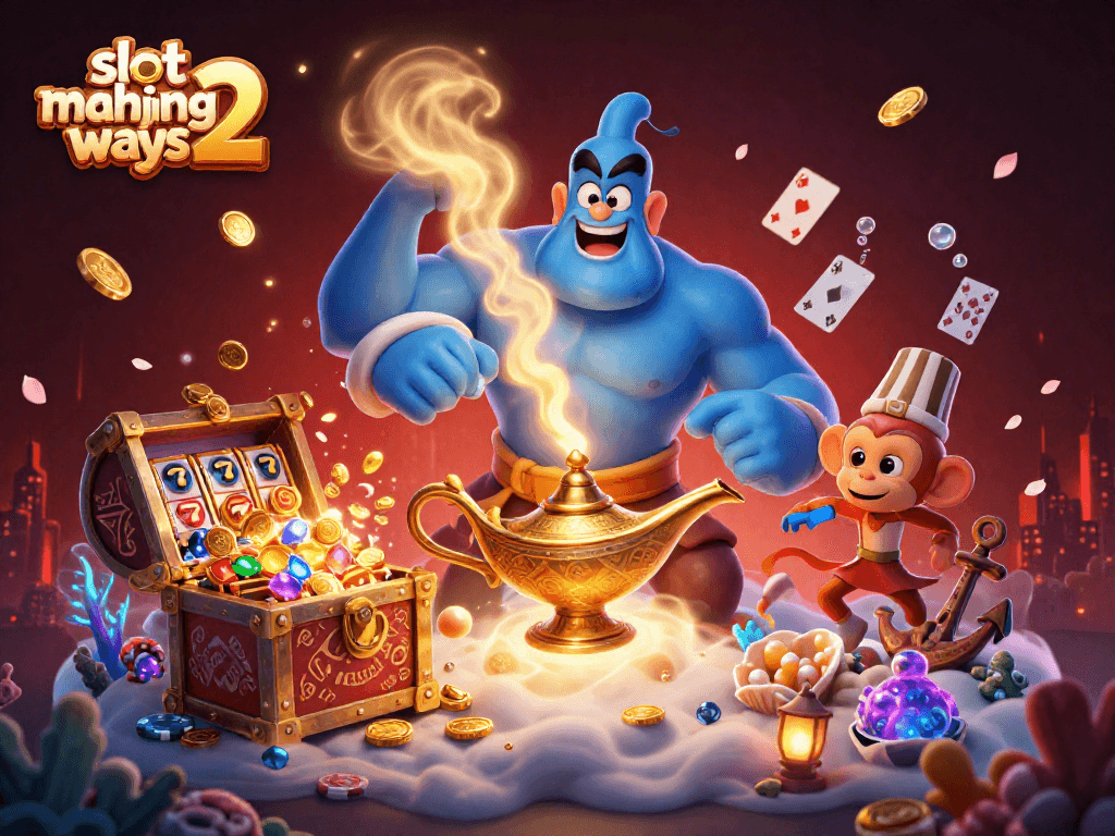 Experience winning excitement with slot mahjong ways 2 in this 3D illustration featuring mystical characters and casino elements.