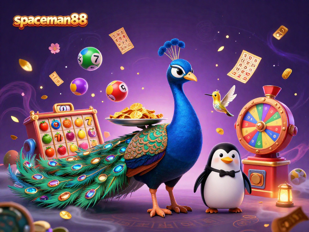 Experience exciting gameplay at spaceman88 with colorful slot reels and vibrant casino elements.