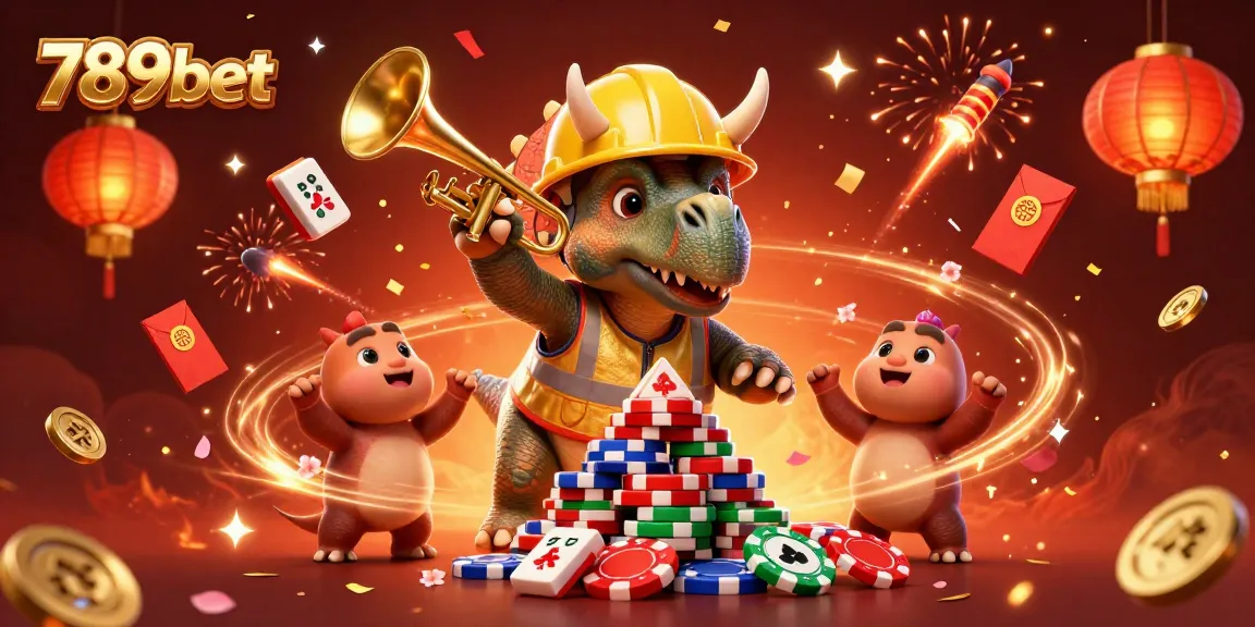 Experience thrilling games at 789bet with fun characters celebrating casino wins and vibrant elements.