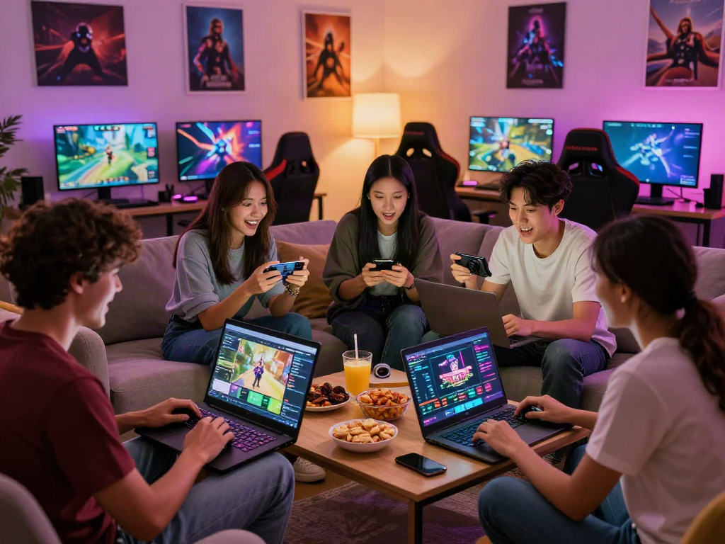 Friends enjoying a comfortable gaming night while exploring 토토사이트 검증 먹튀스팟 for safe betting.