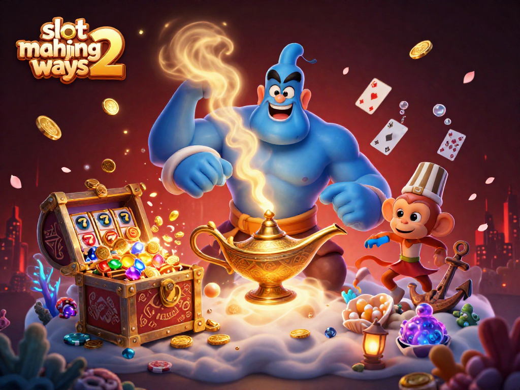 Experience winning excitement with slot mahjong ways 2 in this 3D illustration featuring mystical characters and casino elements.