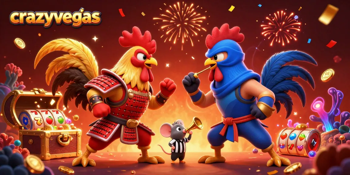 Experience the excitement of crazyvegas with dynamic twin roosters in a thrilling slot showdown!